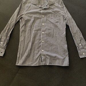 Louis Philippe Black and White Gingham Shirt